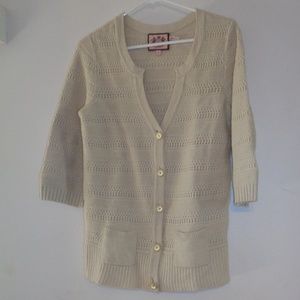Juicy Couture Cream Beige Cardigan Sweater L